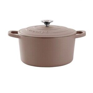 Pink Dutch Oven Crockpot 5 Qt Enameled Cast Iron Dutch Oven in Matte Dusty Pink